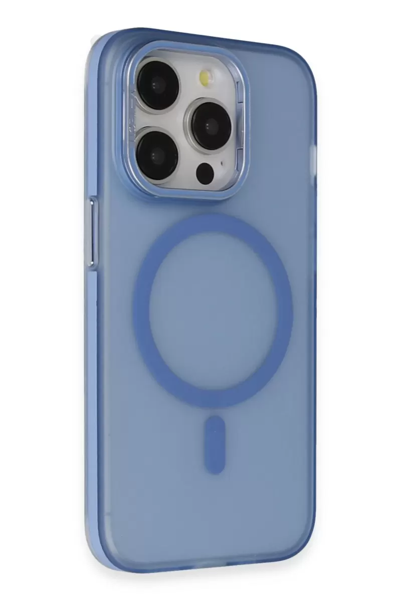 Joko Apple iPhone 15 Pro Max Frost Standlı Magsafe Kapak - Sierra Blue