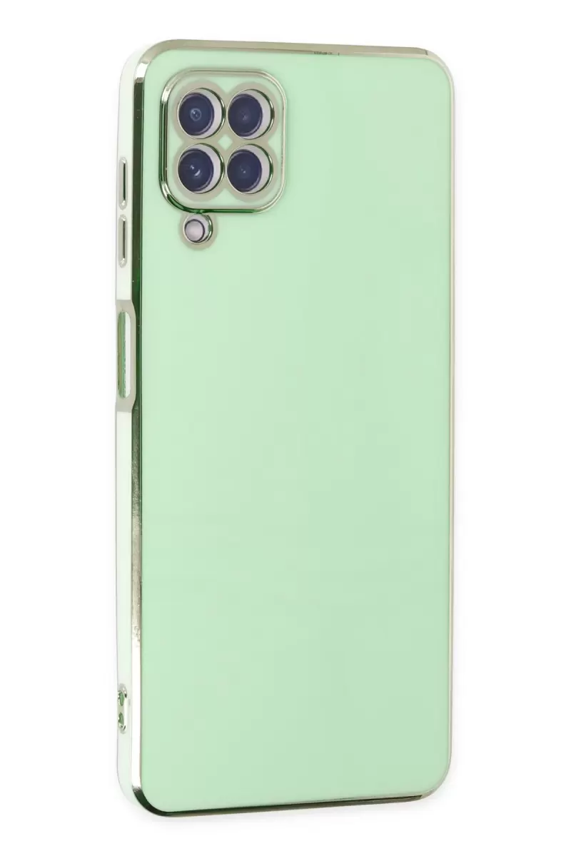 Newface Samsung Galaxy A12 Kılıf Volet Silikon - Açık Yeşil