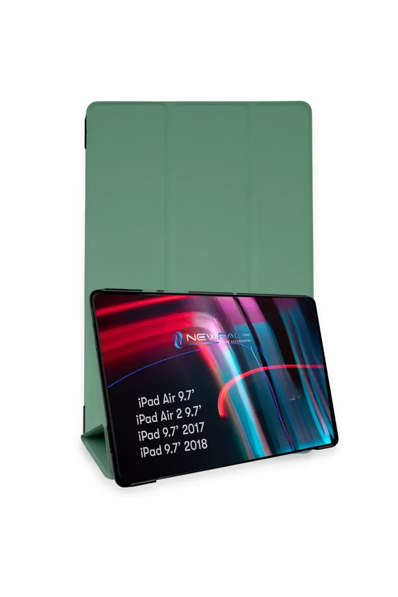 Newface Apple iPad 5 Air 9.7 Kılıf Tablet Smart Kılıf - Koyu Yeşil