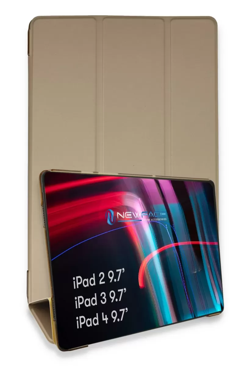Newface Apple iPad 4 9.7 Kılıf Tablet Smart Kılıf - Gold