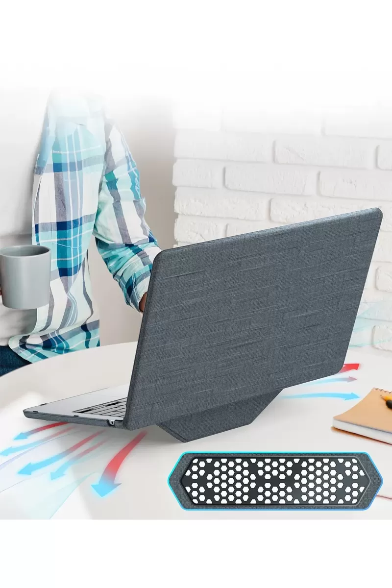 Newface Apple Macbook Air 13.6 Macbook Kumaş Kapak - Gri