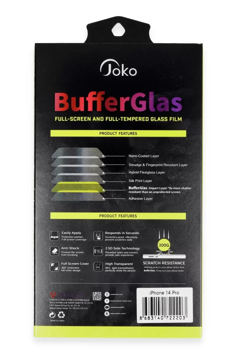 Joko Apple iPhone 15 Buffer Cam Ekran Koruyucu - Siyah