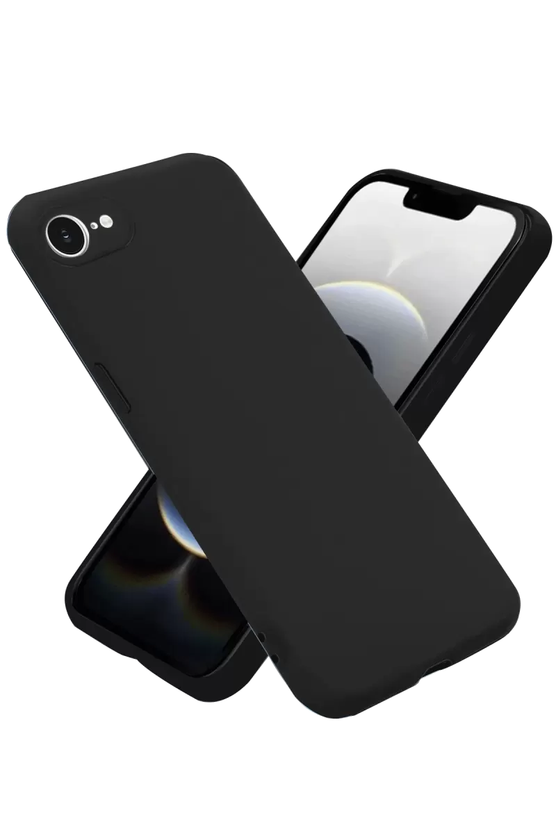 Newface Apple iPhone 16E Kılıf Nano içi Kadife Silikon - Siyah