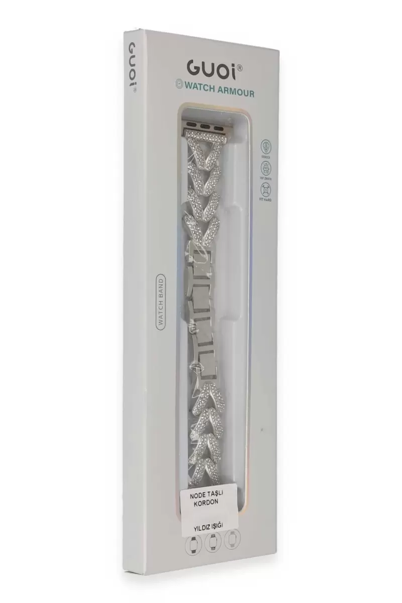 Newface Apple Watch 38mm Node Taşlı Kordon - Titanyum