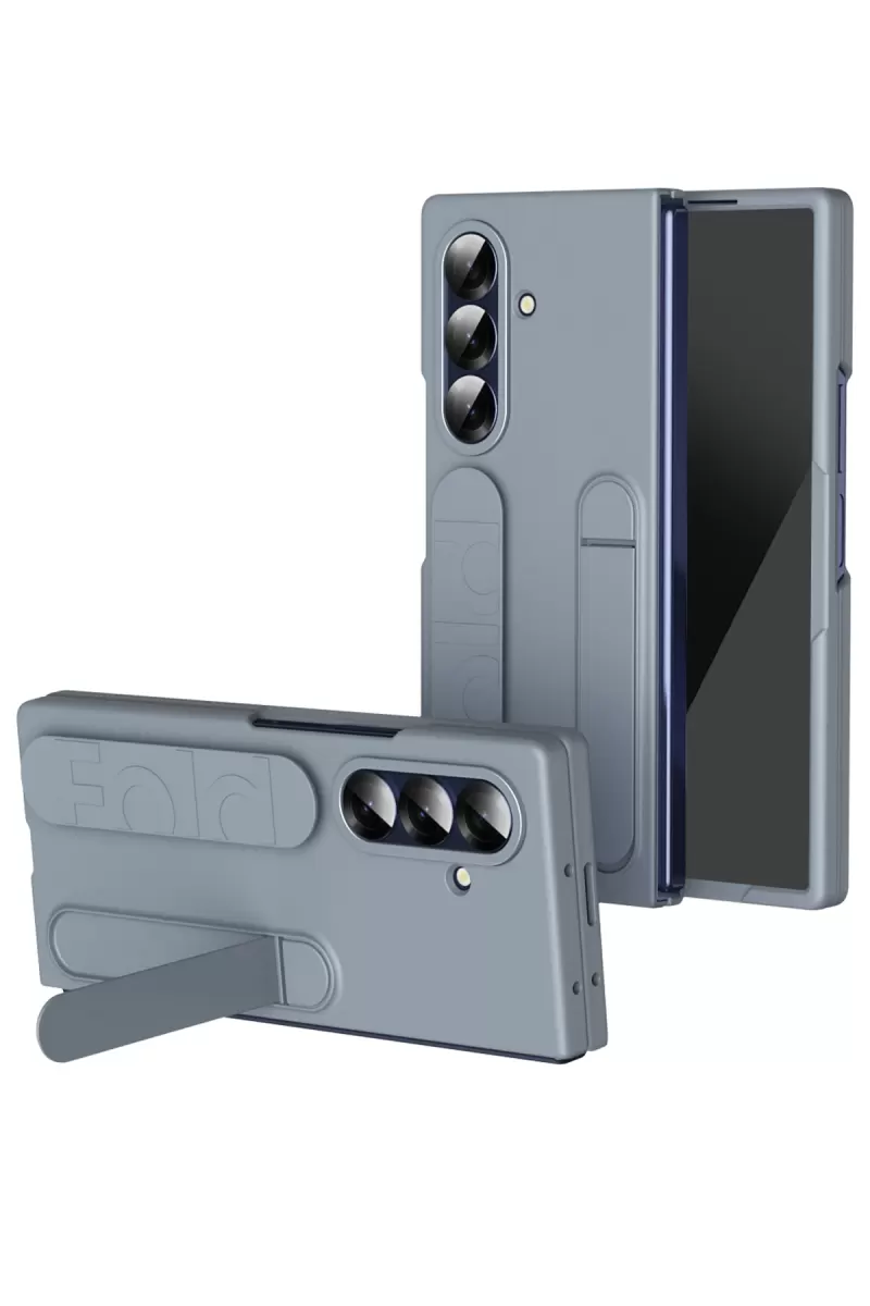 Newface Samsung Galaxy Z Fold 7 Kılıf Costa Standlı Kapak - Gri