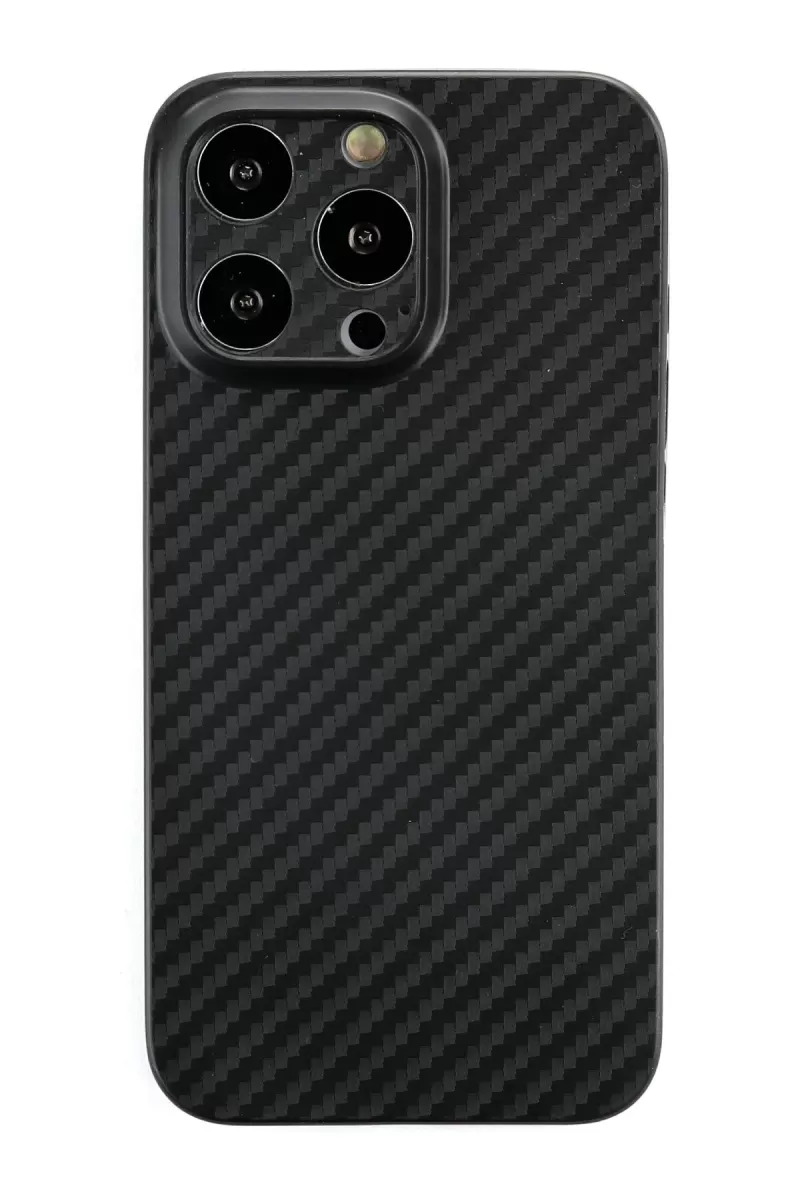 Newface Apple iPhone 13 Pro Max Kılıf Karbon PP Silikon - Siyah