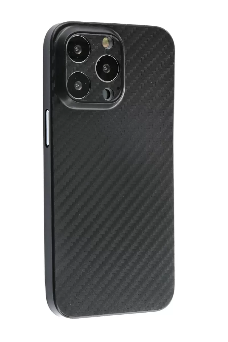 Newface Apple iPhone 13 Pro Max Kılıf Karbon PP Silikon - Siyah