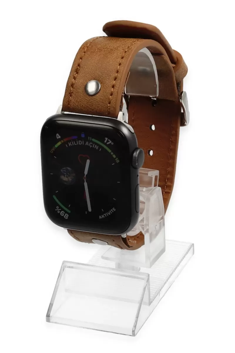 Newface Apple Watch 42mm NL18 Deri Kordon - Taba