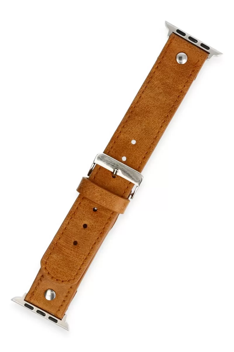 Newface Apple Watch 42mm NL18 Deri Kordon - Taba