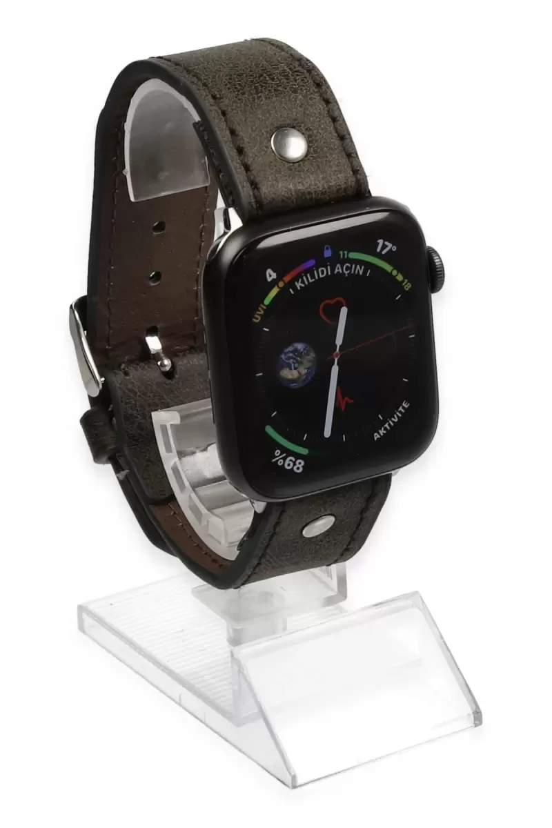 Newface Apple Watch 42mm NL18 Deri Kordon - Kahverengi