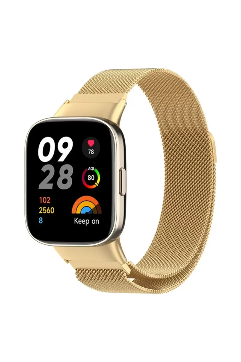 Newface Xiaomi Redmi Watch 3 Metal Mıknatıslı Kordon - Gold