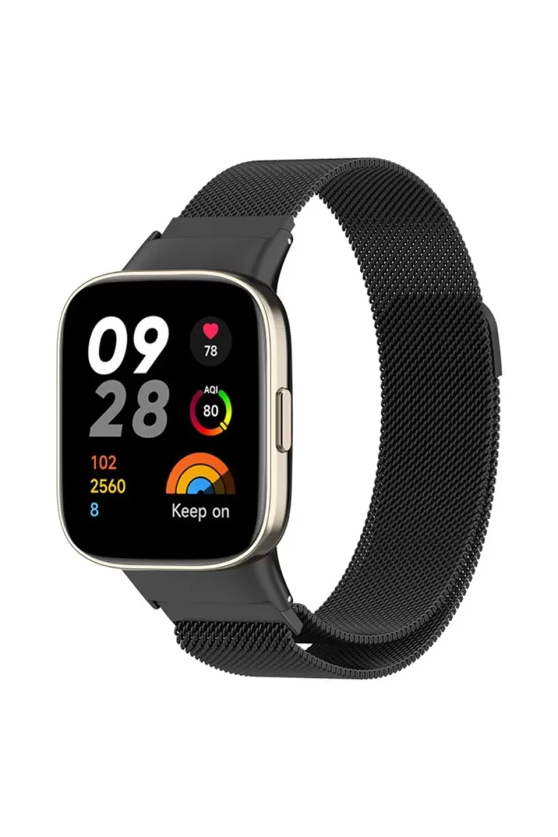 Newface Xiaomi Redmi Watch 3 Metal Mıknatıslı Kordon - Siyah