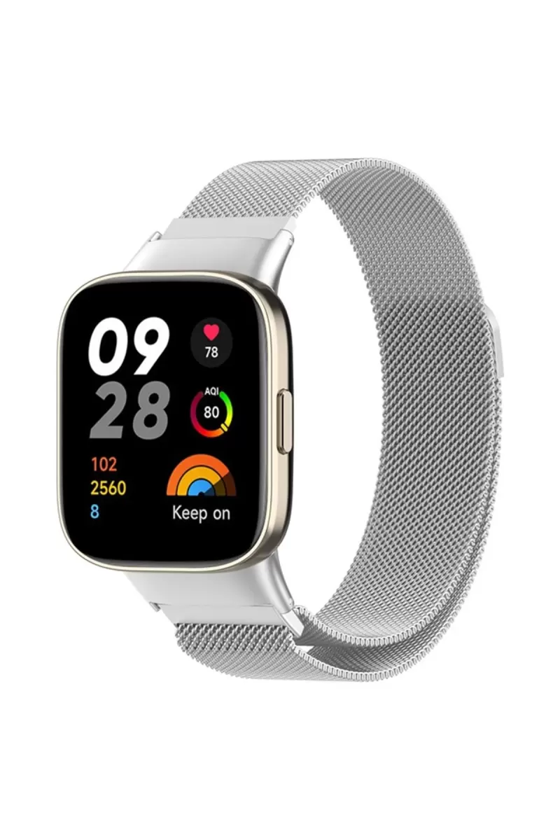 Newface Xiaomi Redmi Watch 3 Metal Mıknatıslı Kordon - Gümüş