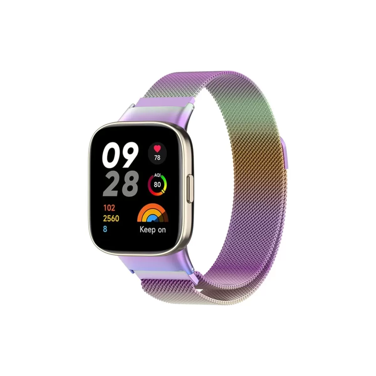 Newface Xiaomi Redmi Watch 3 Metal Mıknatıslı Kordon - Gökkuşağı