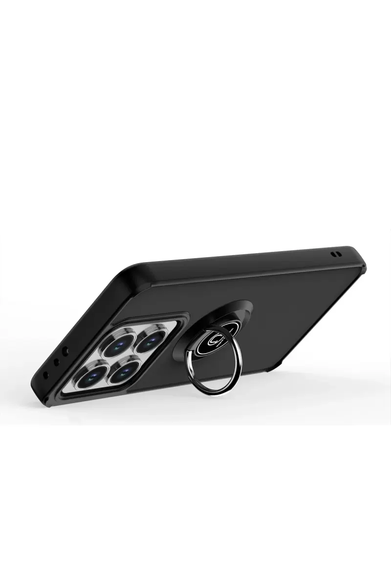 Newface Xiaomi Mi 14T Pro Kılıf Montreal Yüzüklü Silikon Kapak - Siyah