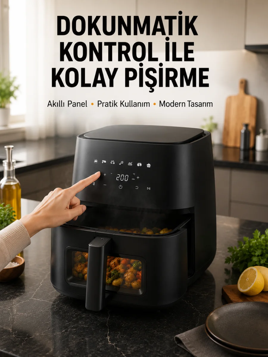 Dijital Dokunmatik Air Fryer Yağsız Sıcak Hava Fritözü