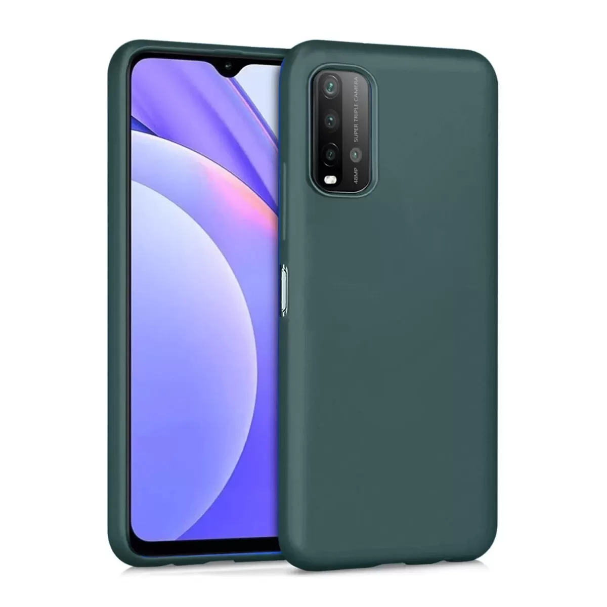 Newface Xiaomi Redmi 9T Kılıf Nano içi Kadife Silikon - Koyu Yeşil