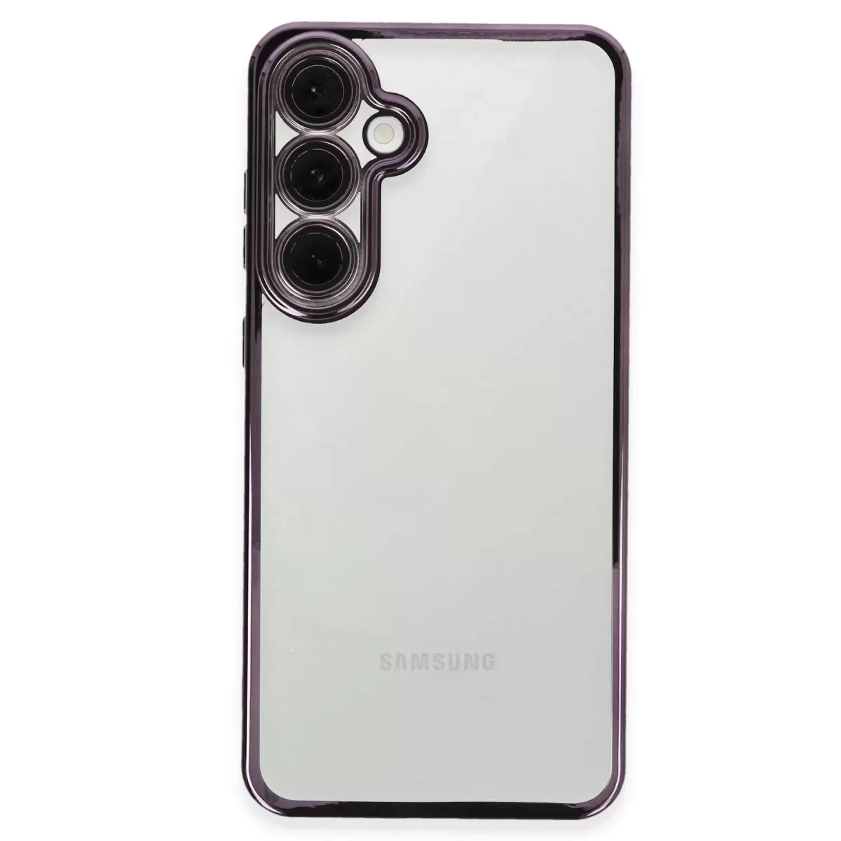 Newface Samsung Galaxy S24 FE Kılıf Razer Lensli Silikon - Mor