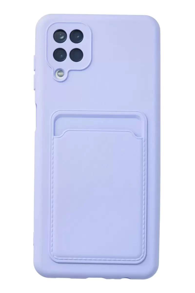 Newface Samsung Galaxy A12 Kılıf Kelvin Kartvizitli Silikon - Lila