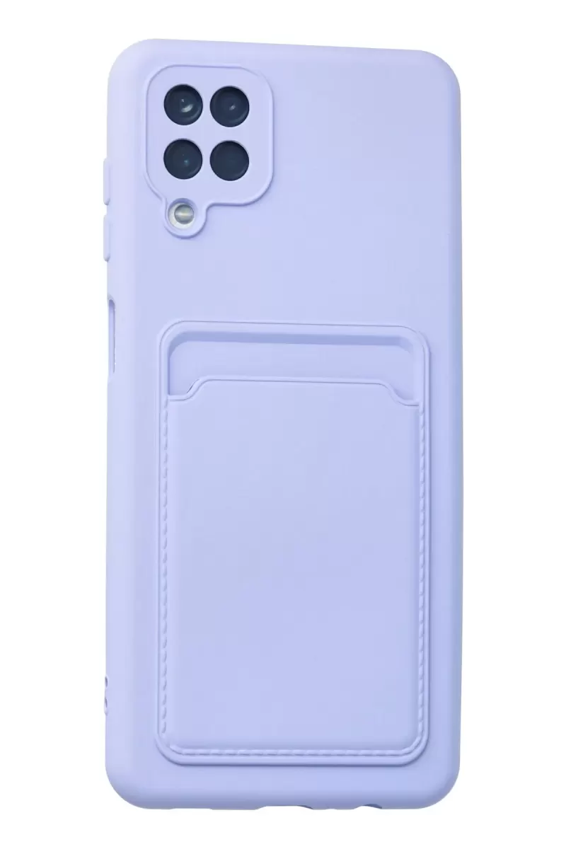 Newface Samsung Galaxy A12 Kılıf Kelvin Kartvizitli Silikon - Lila