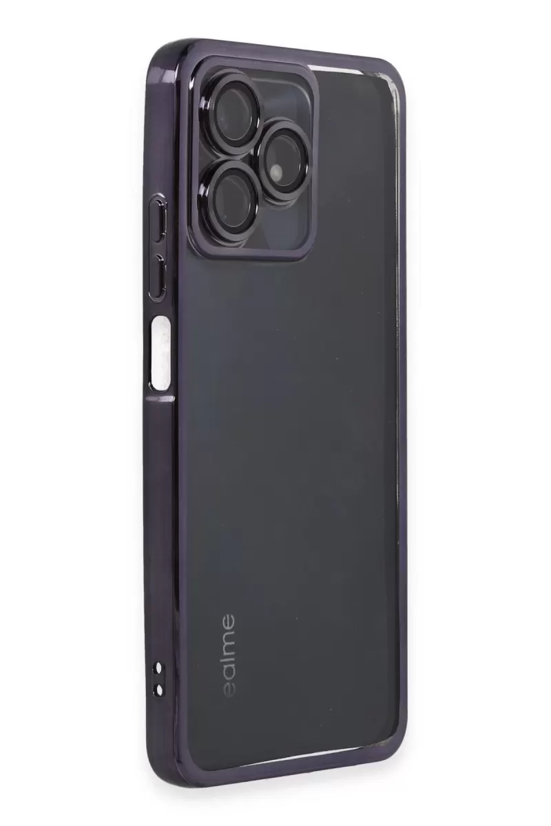 Newface Realme C53 Kılıf Razer Lensli Silikon - Mor