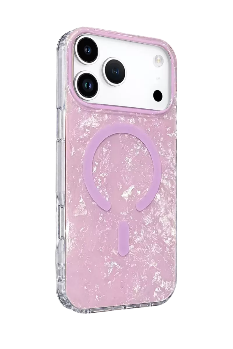 Onegif Apple iPhone 17 Pro Max Mila Dalgalı Magsafe Kapak - Lila