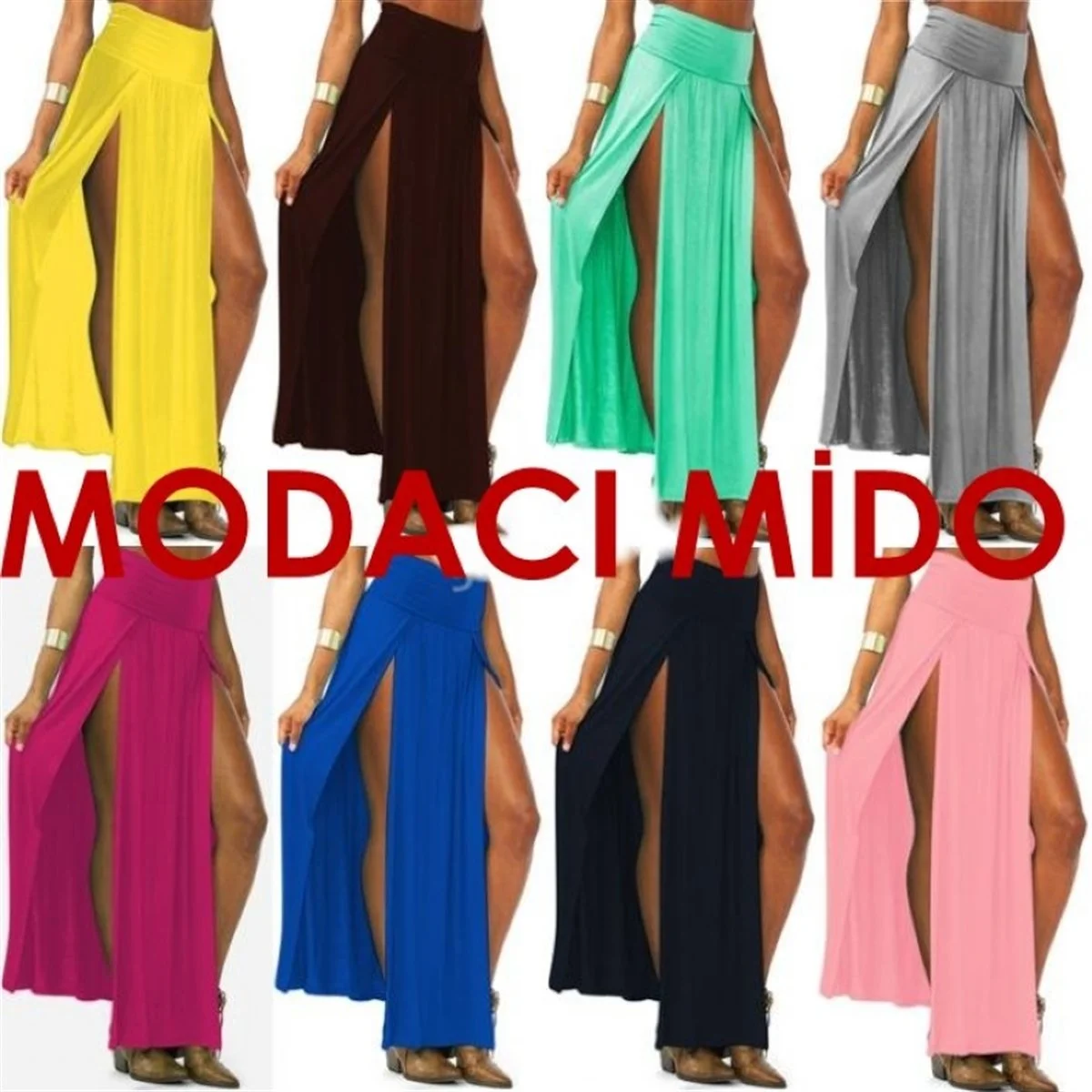 B101055 Uzun Derin Yırbrfaçlı Etek