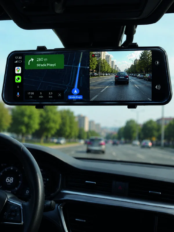 Ayna Carplay Araç İçi 9.66 İnç IPS Ekran Geri Görüş Kamerası Destekli