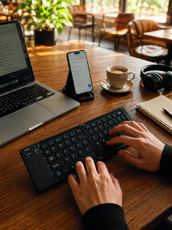 Kablosuz Katlanabilir Bluetooth Klavye Telefon Tablet Bilgisayar Uyumlu