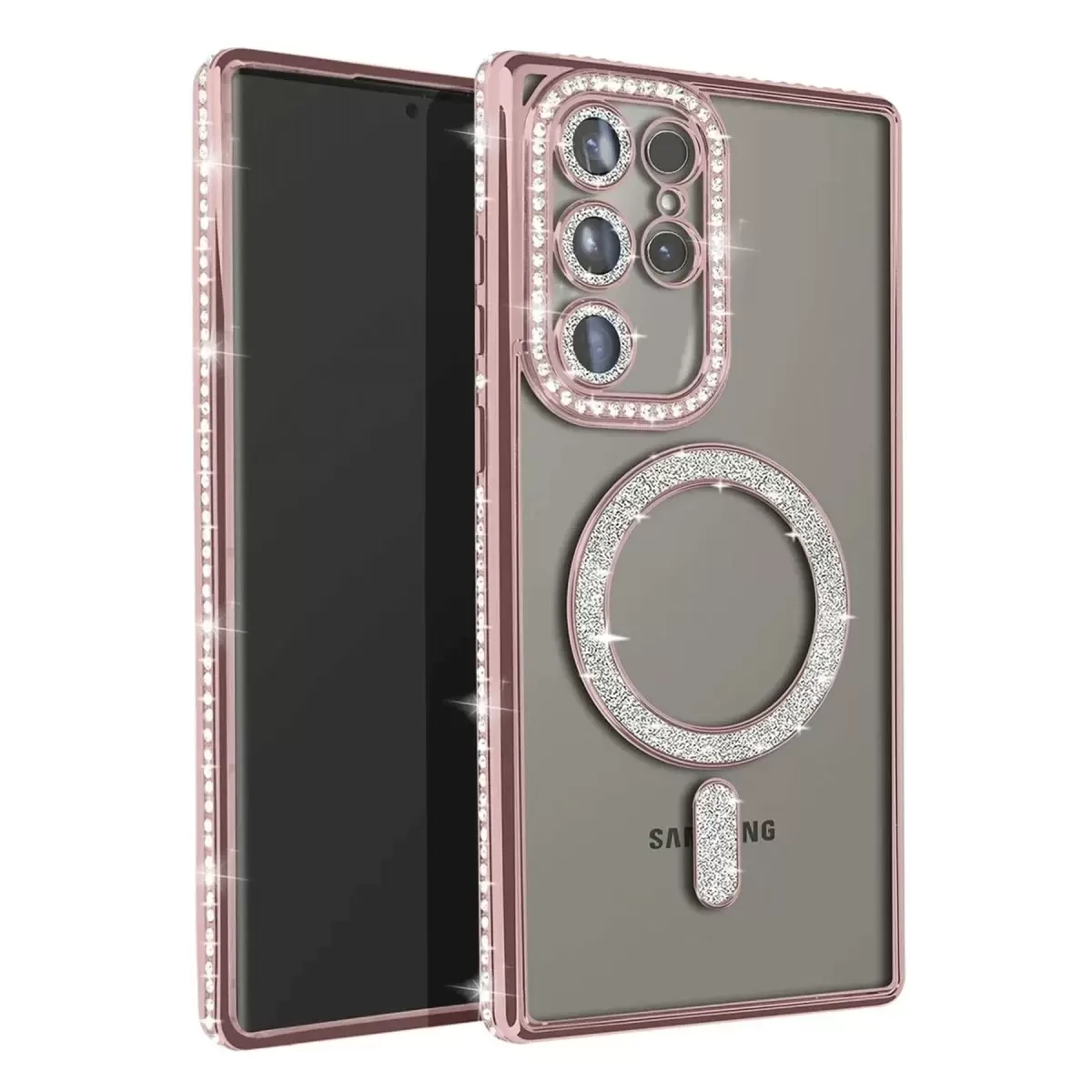 Newface Samsung Galaxy S23 Ultra Joke Simli Magneticsafe Kılıf - Pembe
