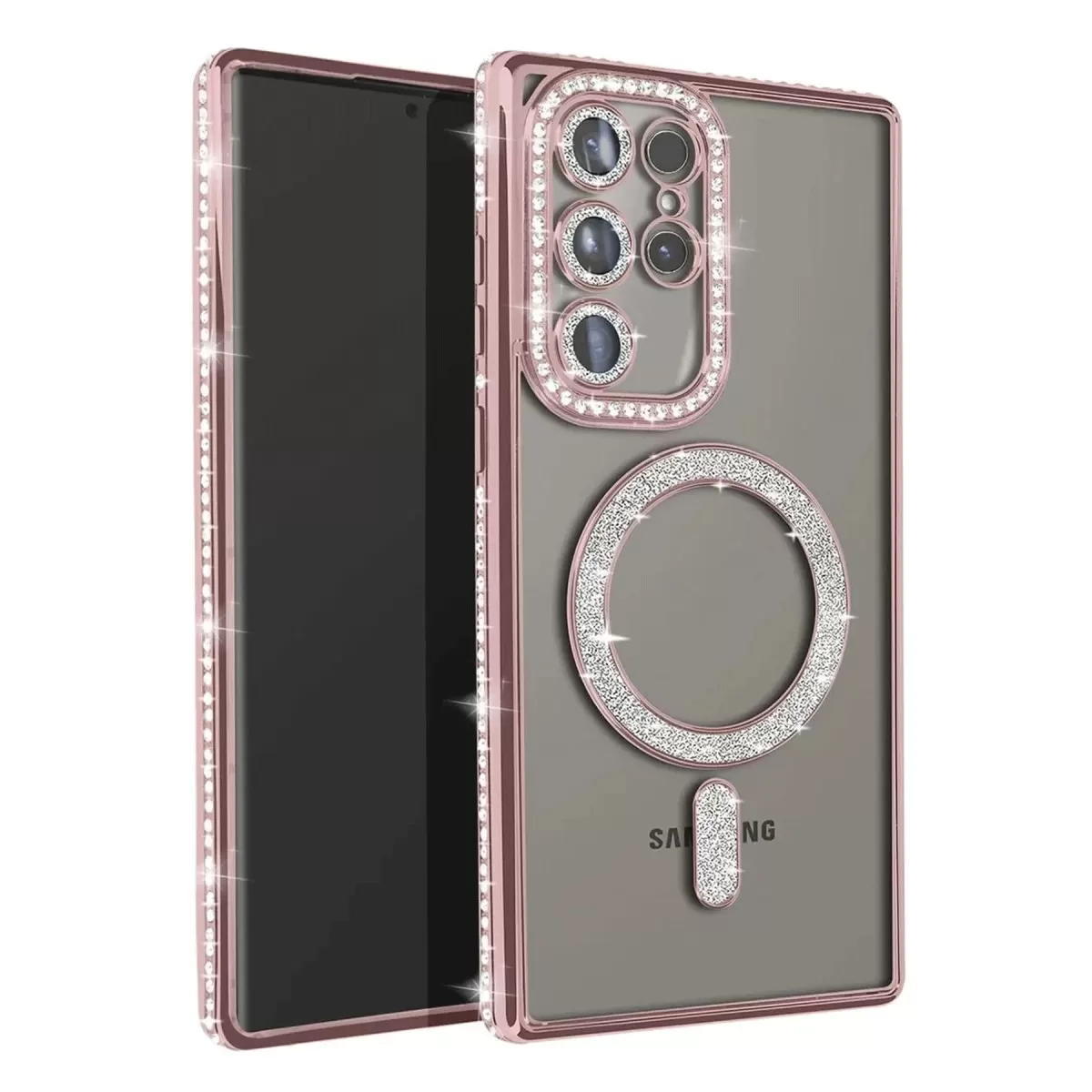 Newface Samsung Galaxy S23 Ultra Joke Simli Magneticsafe Kılıf - Pembe