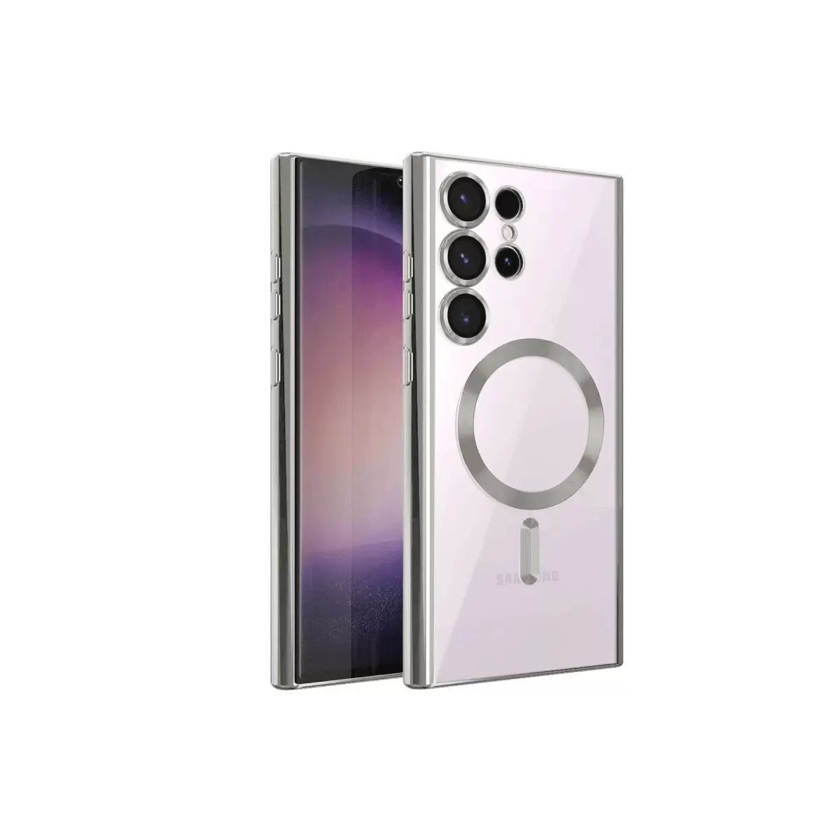Newface Samsung Galaxy S24 Ultra Kılıf Kross Magneticsafe Kapak - Gümüş