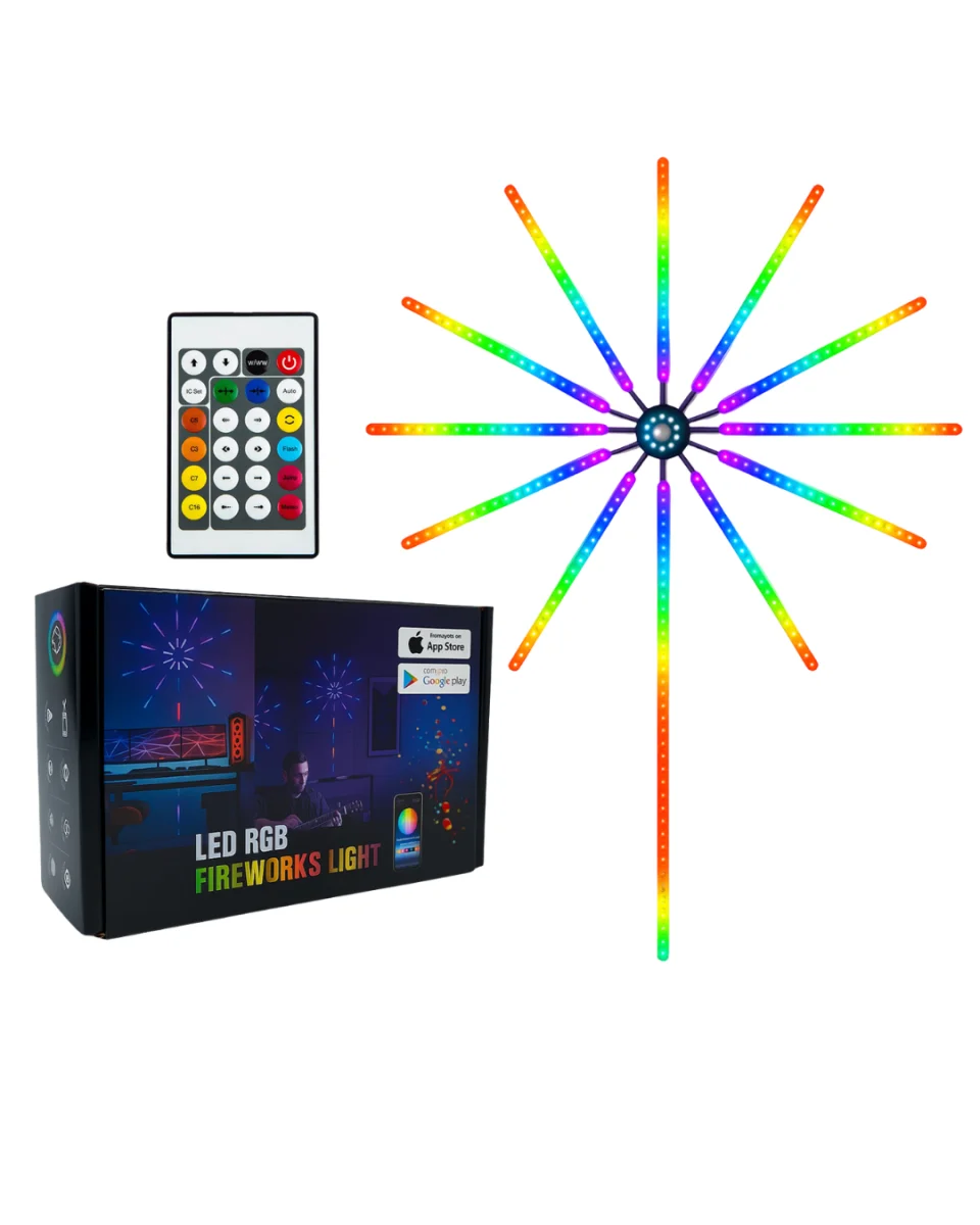 Akıllı RGB LED Havai Fişek Duvar Lambası Kumandalı ve Uygulama Kontrollü Yeni Nesil
