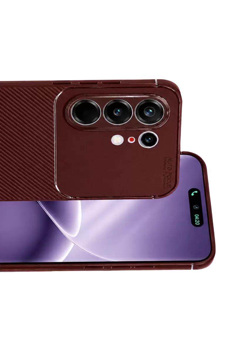 Newface Tecno Camon 50 Pro 5G Auto Focus Karbon Kapak - Bordo
