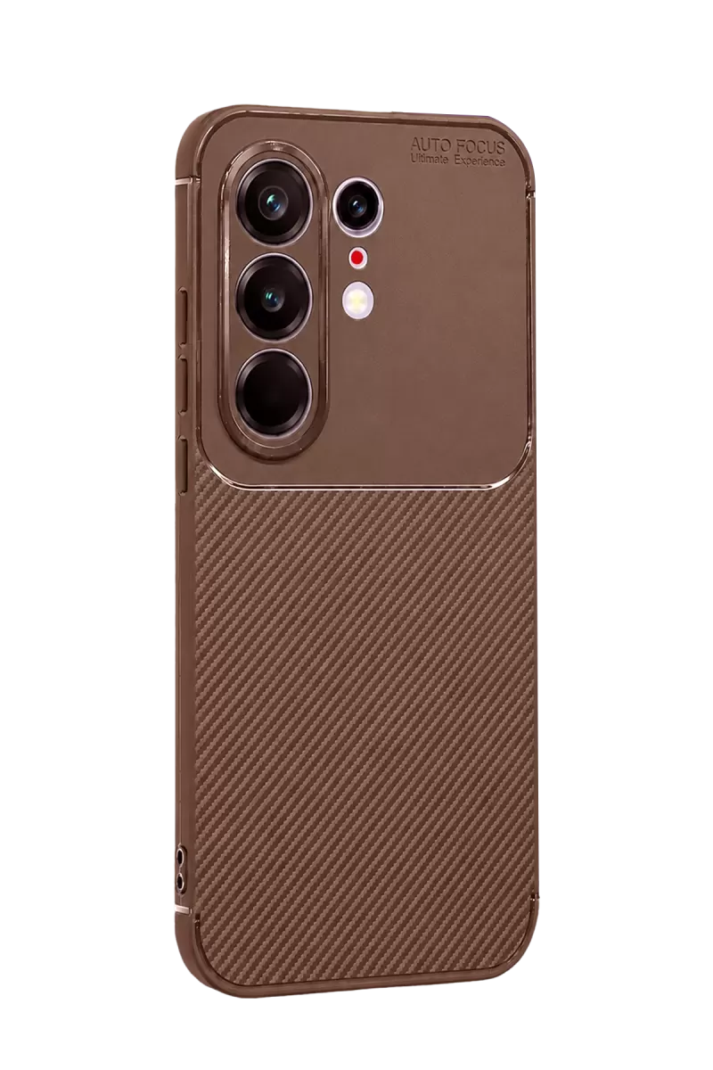 Newface Tecno Camon 50 Pro 5G Auto Focus Karbon Kapak - Kahverengi
