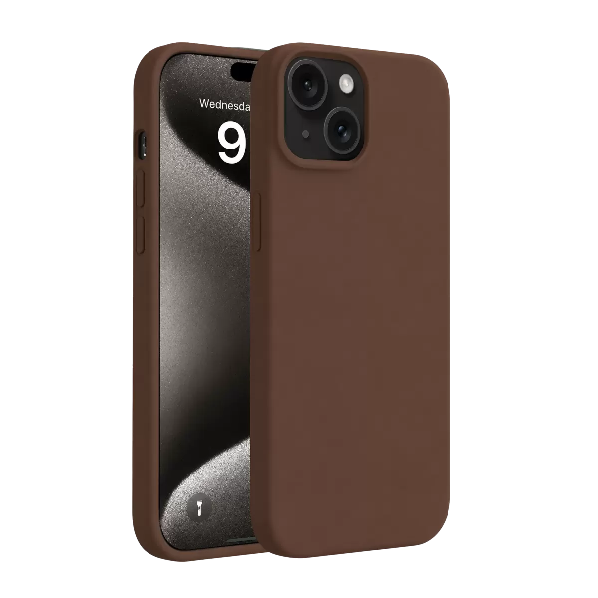 Newface Apple iPhone 15 Kılıf First Silikon - Kahverengi