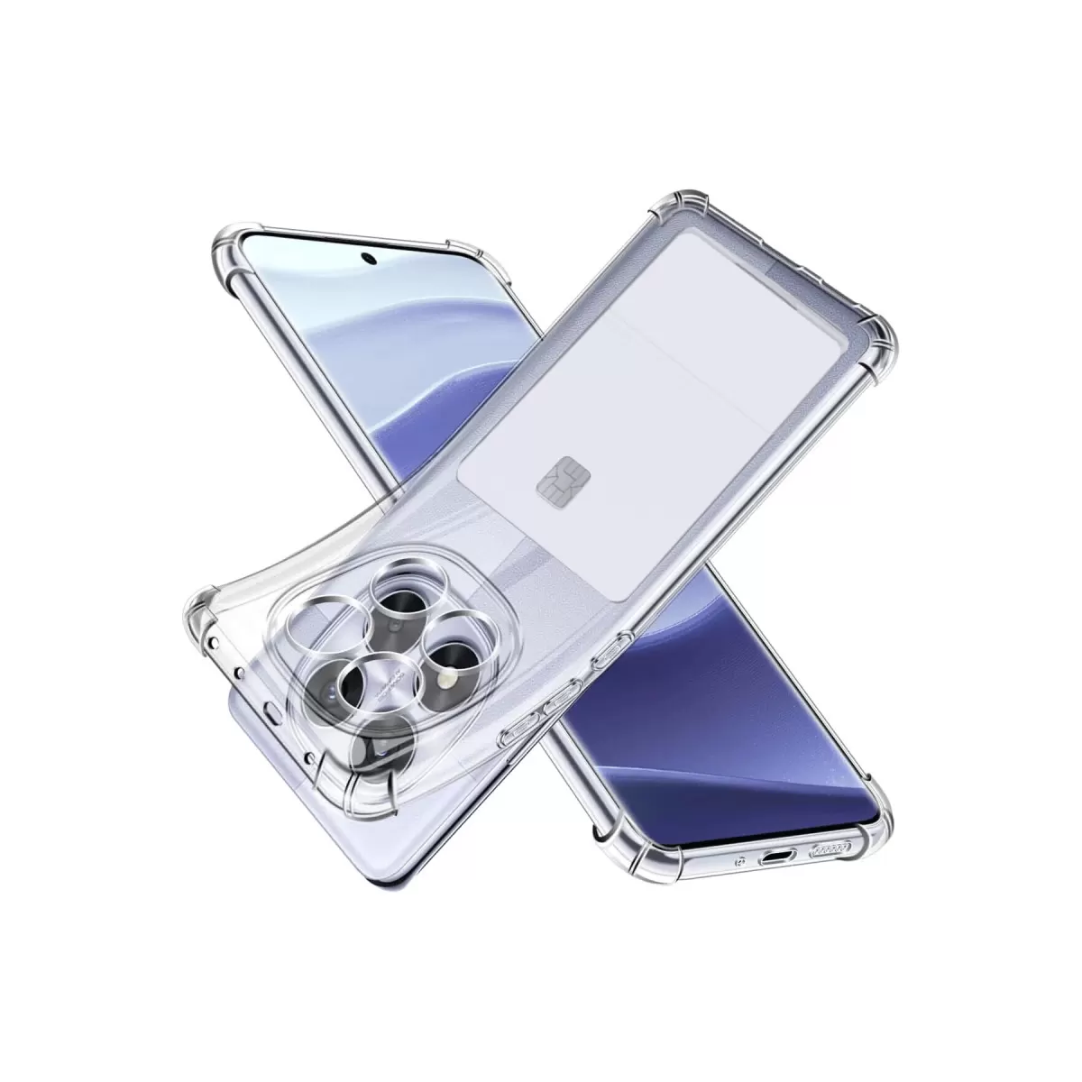 Newface Xiaomi Redmi Note 14 Pro 4G Kılıf Kart Şeffaf Silikon - Şeffaf