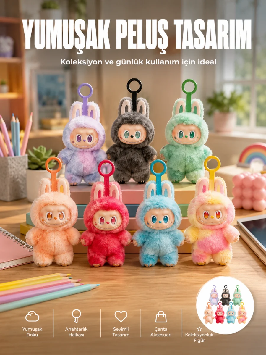 Dekoratif Labubu Peluş Figür Oyuncak Yeni Seri