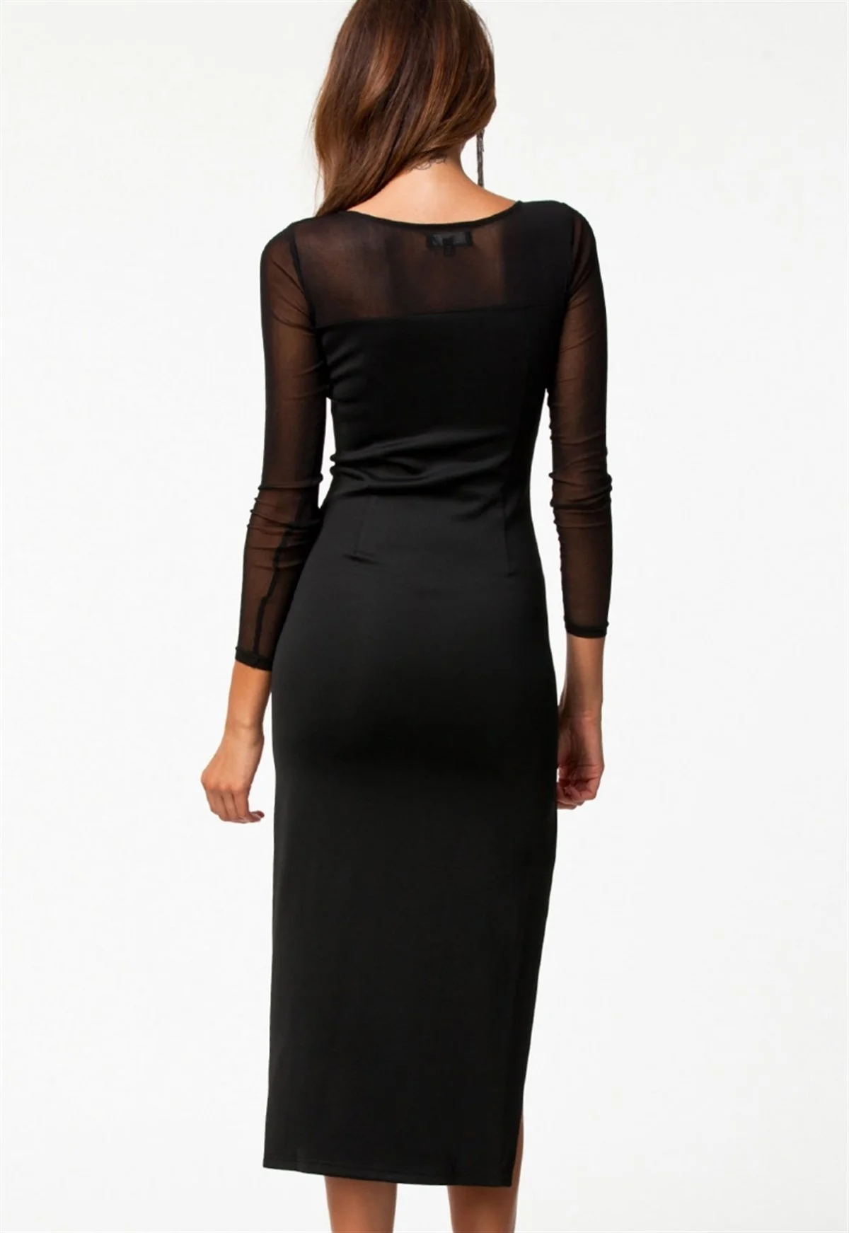 B100775 Uzun Kısa Moda Elbise