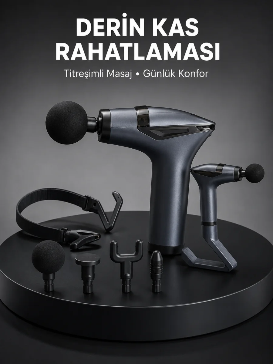 Taşınabilir 3in1 Masaj Aleti Şarjlı Titreşimli Esneme Bantlı Yeni Nesil