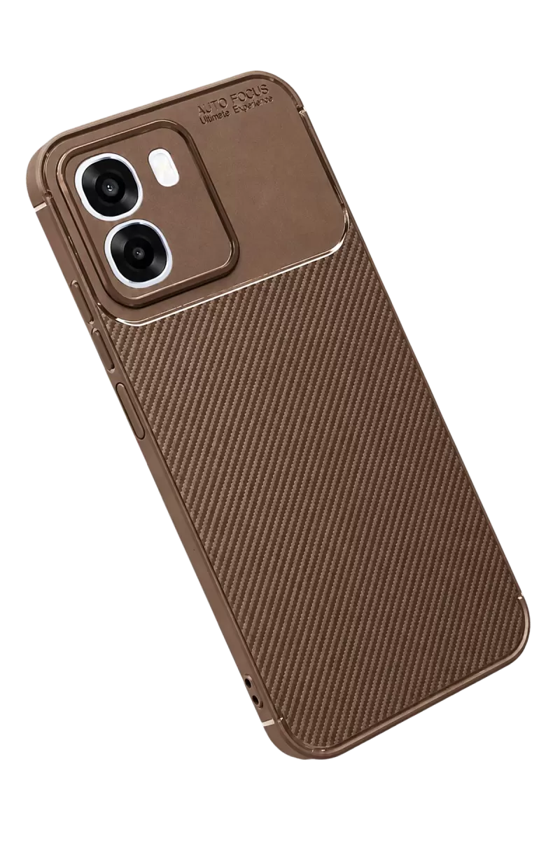 Newface Oppo Oppo A6T 5G Auto Focus Karbon Kapak - Kahverengi