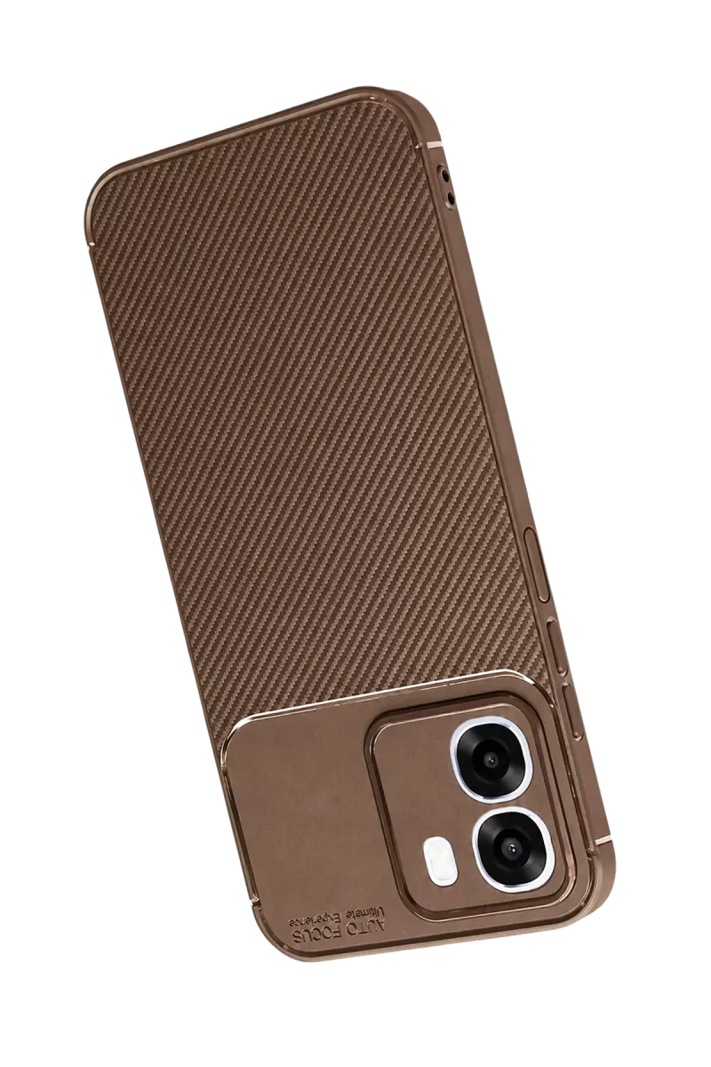 Newface Oppo Oppo A6T 5G Auto Focus Karbon Kapak - Kahverengi