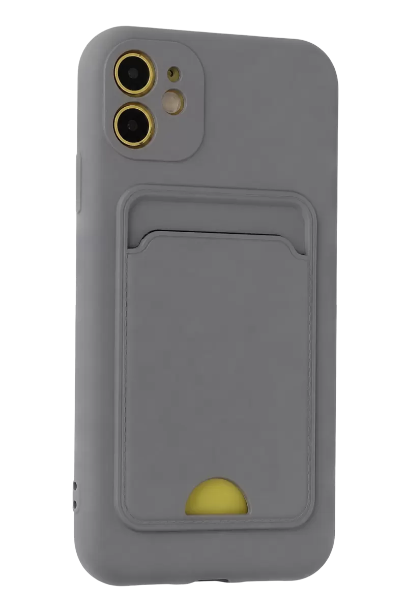 Newface Apple iPhone 11 Kılıf Kelvin Kartvizitli Silikon - Gri