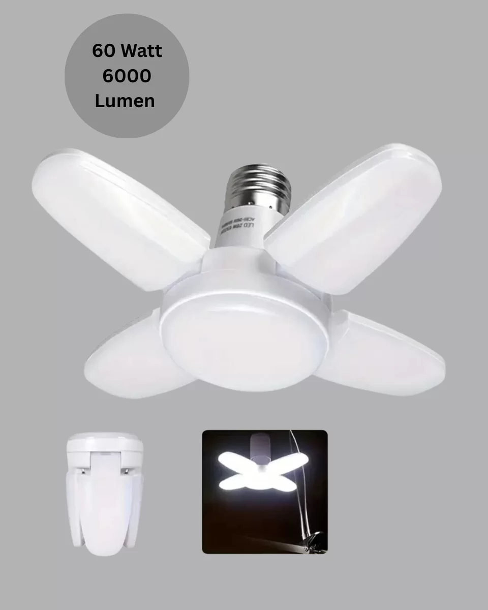 Enerji Tasarruflu LED Ampül 60 Watt 4 Kollu Beyaz Işık Yeni Nesil