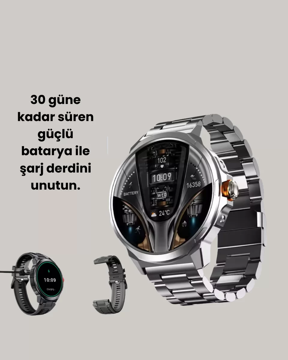 SW80 Akıllı Saat 1.93″ Ultra HD Ekran 700 mAh Batarya 3 Kordon Yeni Nesil