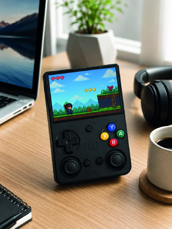 Retro Oyun Konsolu Çift Analog Joystick 64GB Hafızalı Taşınabilir El Konsolu