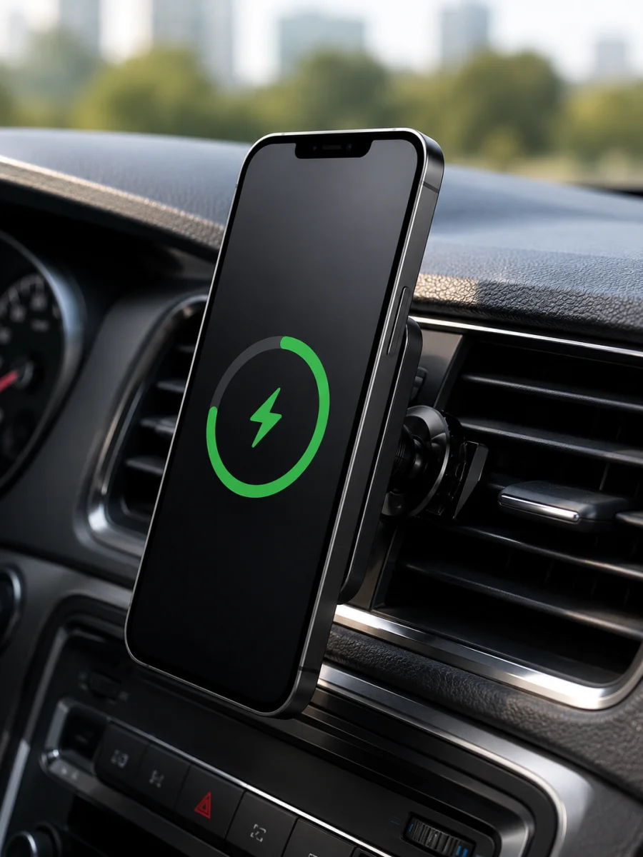 15W Hızlı Şarj Destekli Manyetik Araç Telefon Tutucu Kablosuz Araç Şarj Standı