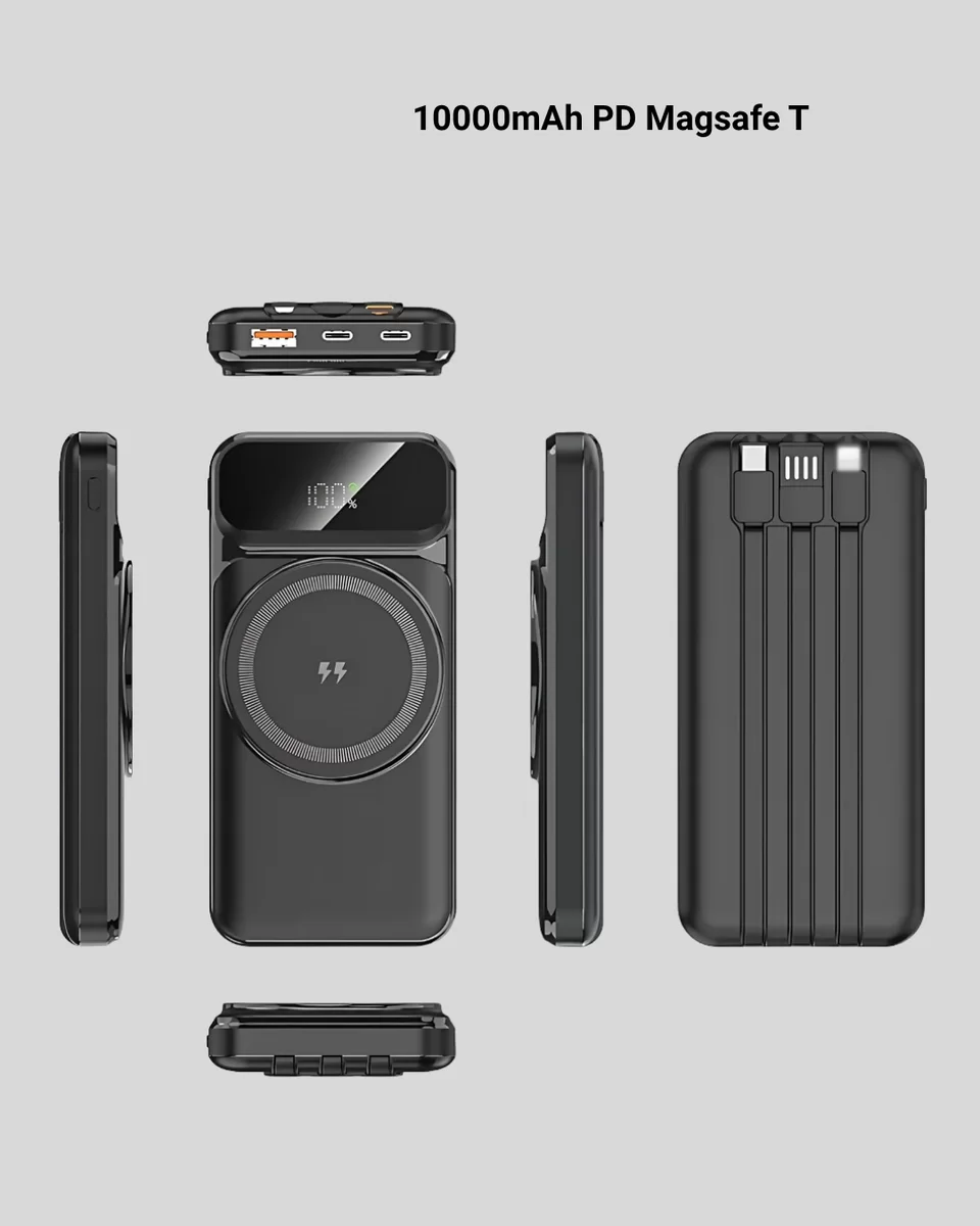 15W Kablosuz Hızlı Şarjlı 10000 mAh Powerbank – Taşınabilir LED Göstergeli
