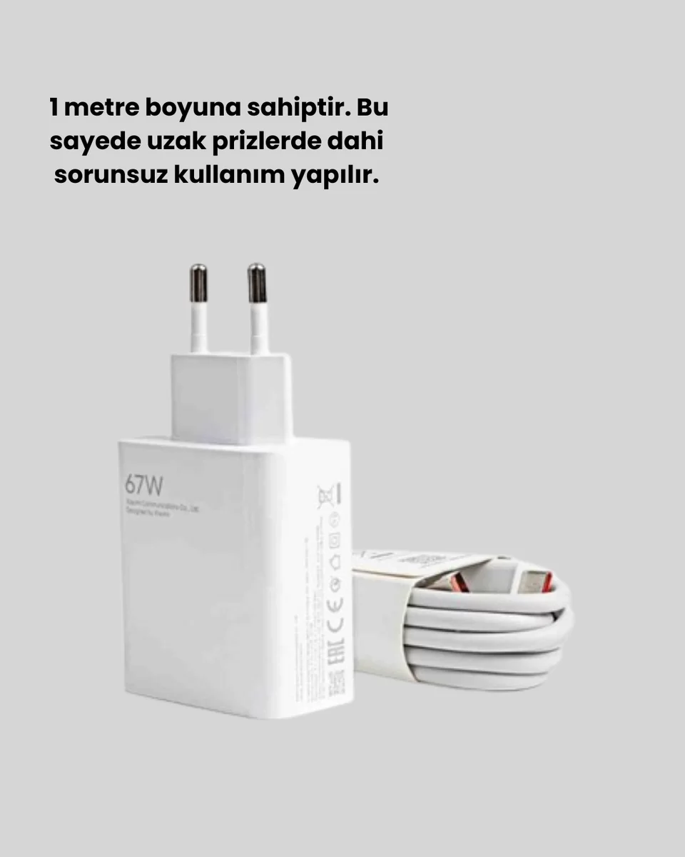 67 Watt Hızlı Şarj Aleti Poco F2 F3 F4 Uyumlu Yeni Nesil
