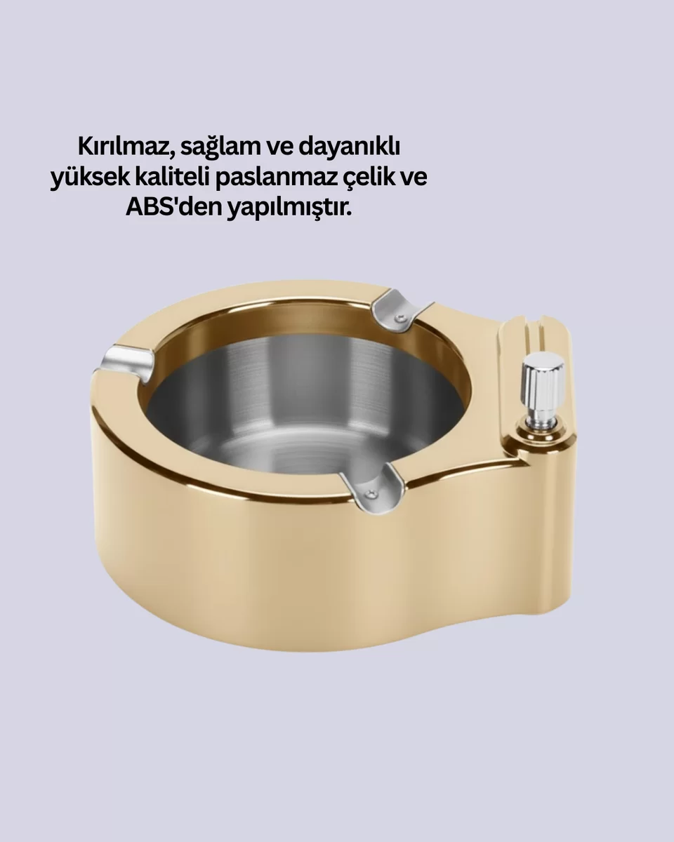 Çakmaklı Küllük Paslanmaz Metal Dayanıklı Tasarım Yeni Nesil